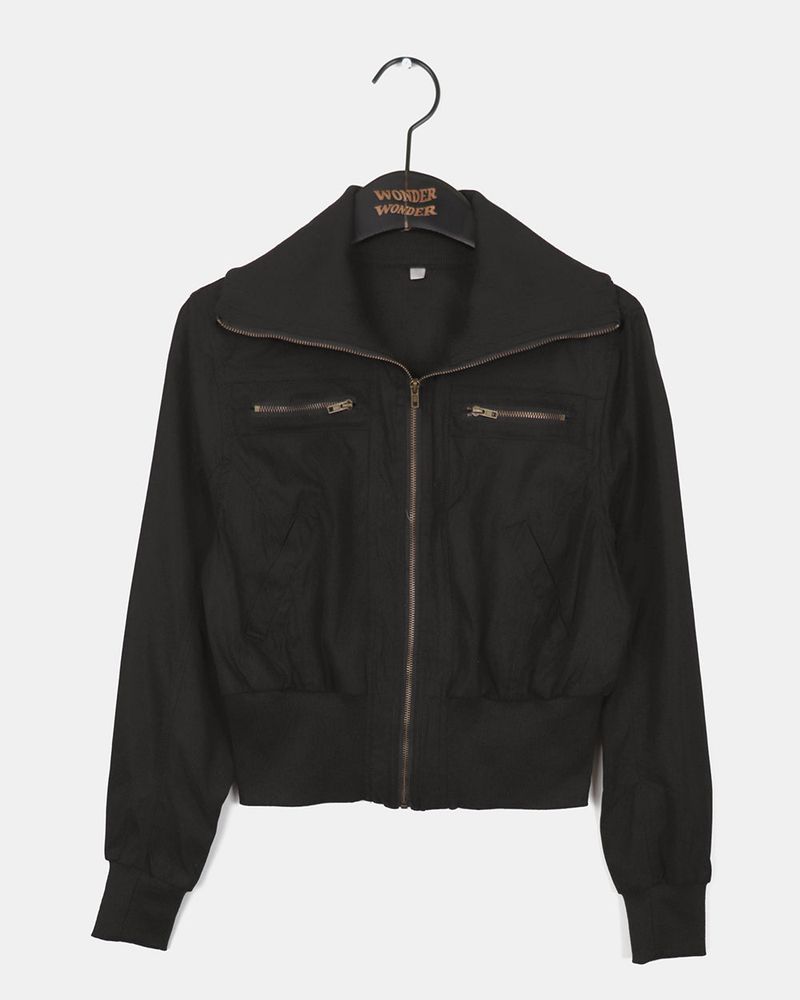 pelo zipper pocket slim cotton zip-up