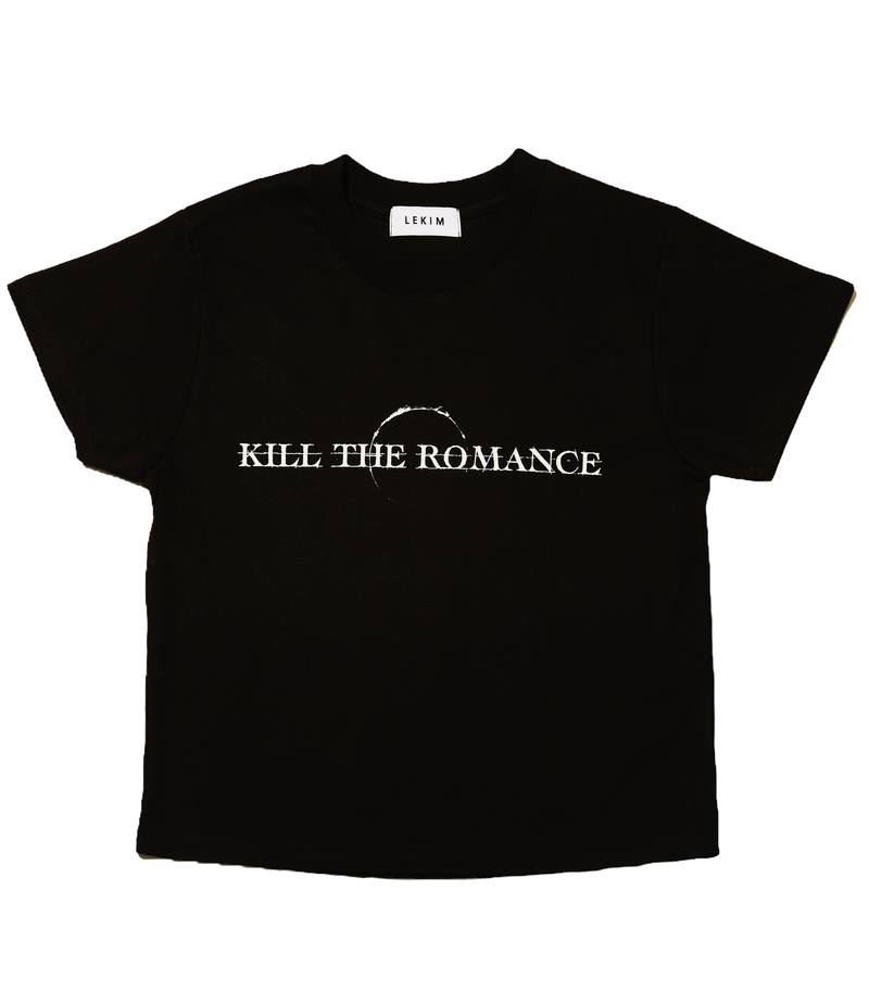 LEKIM（レキム）の「KILL THE ROMANCE T-SHIRT BLACK (WOMAN)（Tops）」