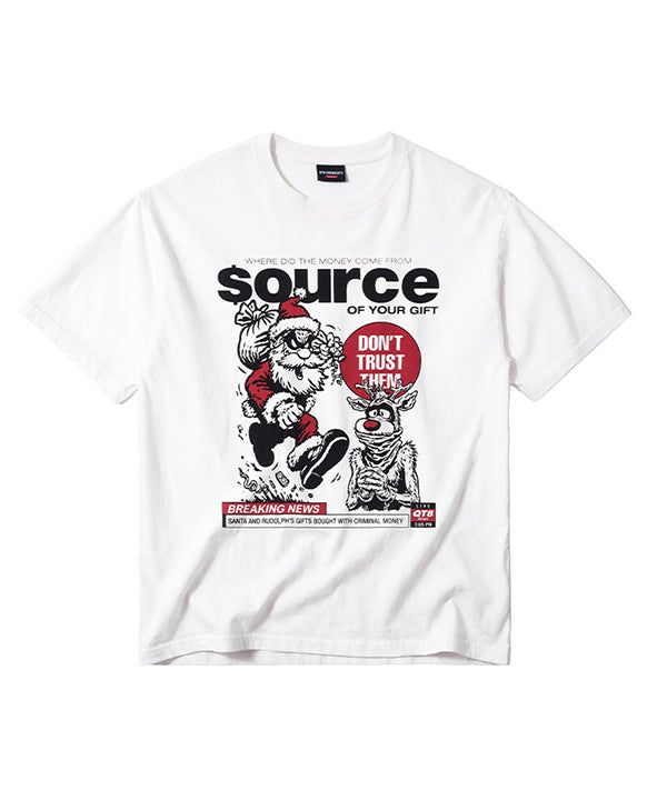 QT8 GARMENTS（キューティーエイトガーメント）の「LB Santa Source Washed Tee (Ivory)（Tops）」