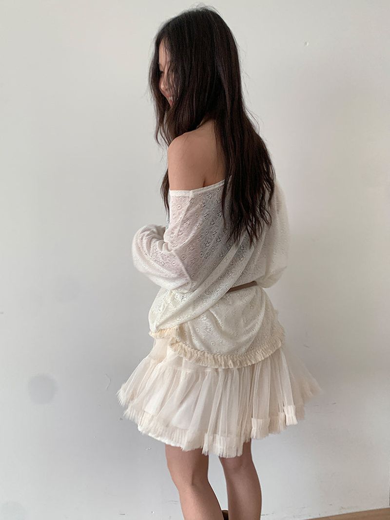 POM CHIFFON SKIRT (2C)