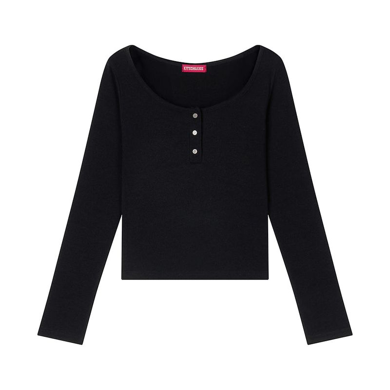 kitsch&kiss（キッチアンドキス）の「Henley Button Long Sleeve (26FTP-LSTS07)（Tops）」