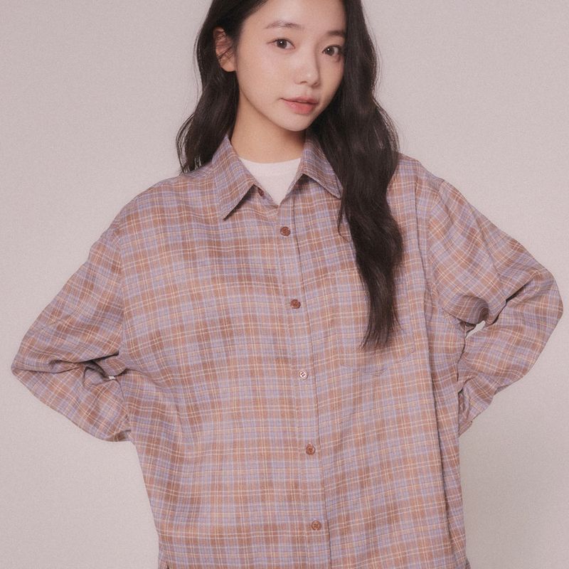mellotory(メロートリー)の「RABBIT LABEL CHECK SHIRTS (BROWN)(Tops)」