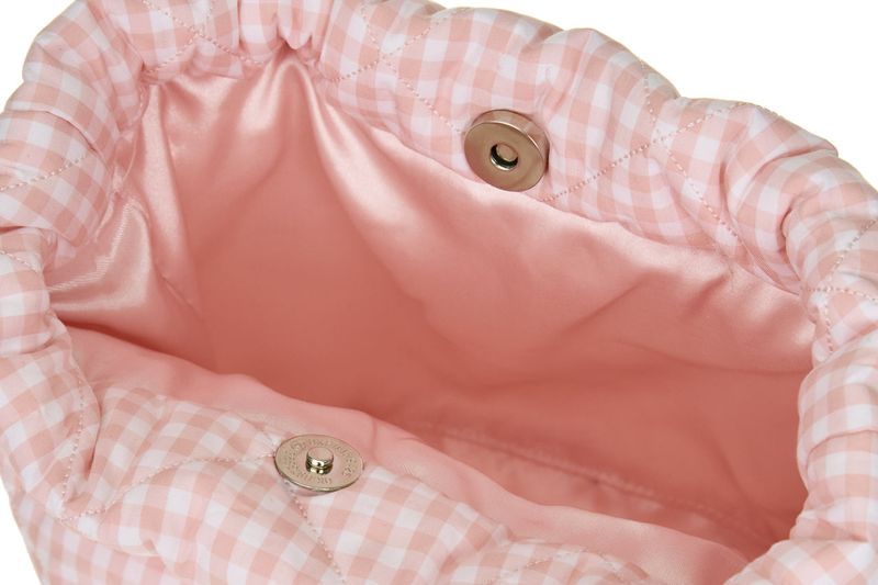 Gingham check string mini backpack (PINK)