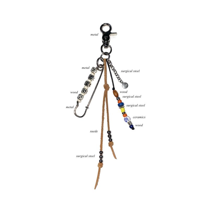 ethnic pin keyring (brown)