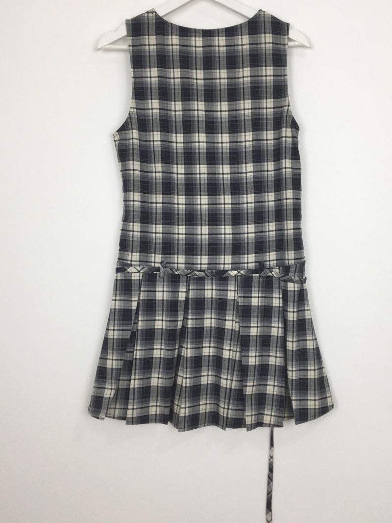 Low Check Pleated Dress (2color)