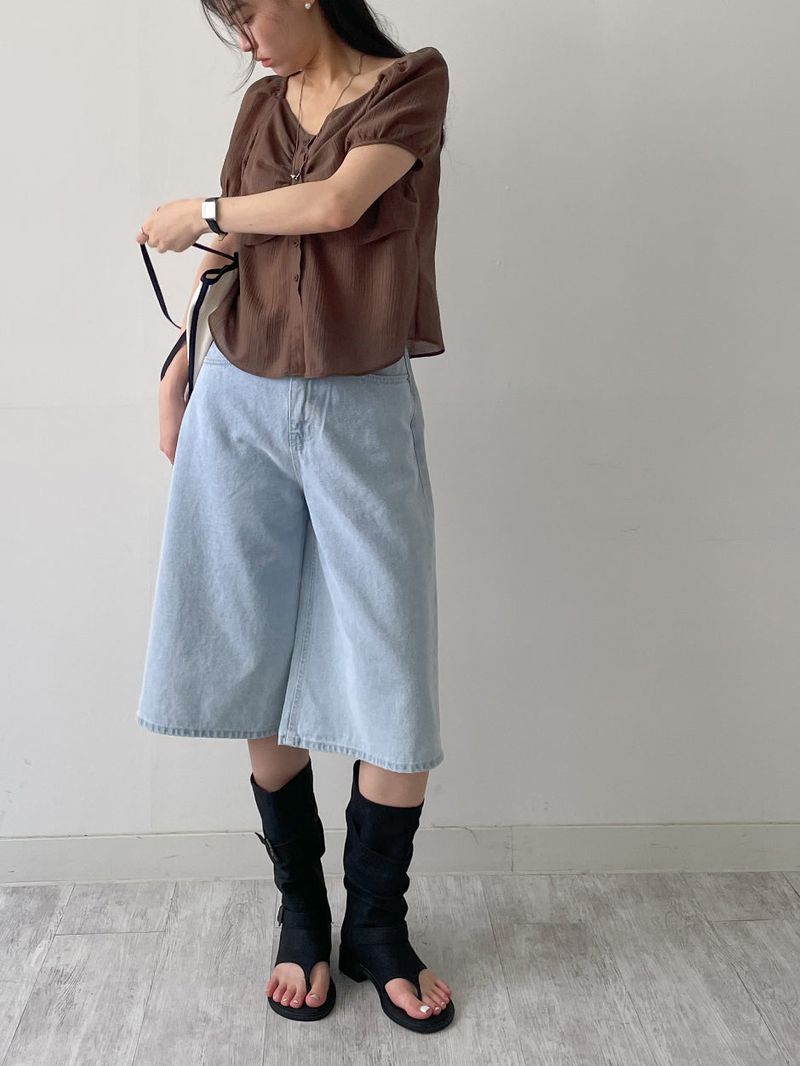 775 Bermuda Wide Denim Pants