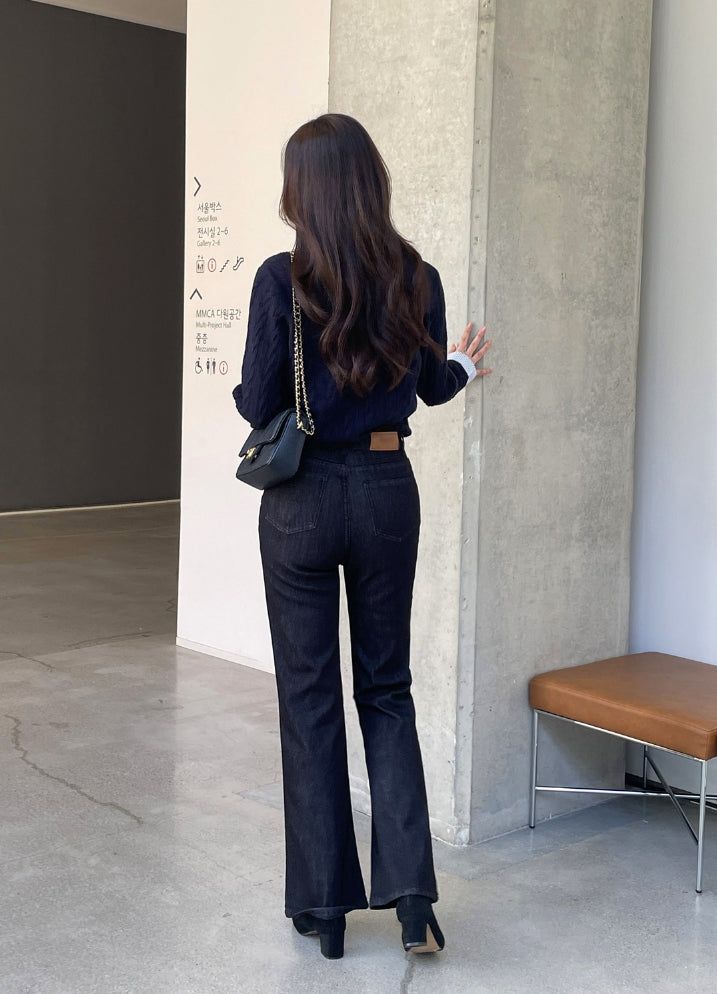 Corgette Brushed Span Bootcut Denim Pants