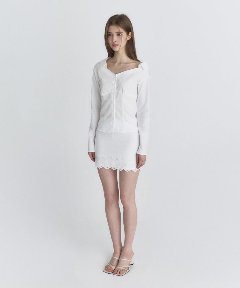 Classy one-shoulder shirt (White)