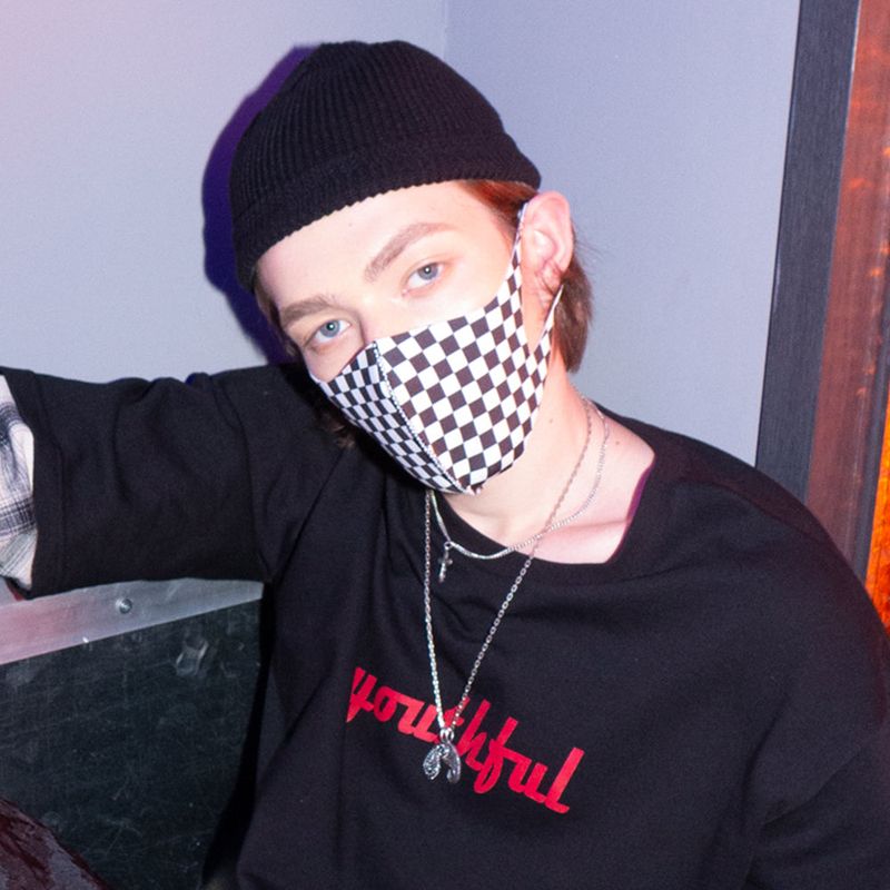 FASHION MASK - CHECKER BLACK