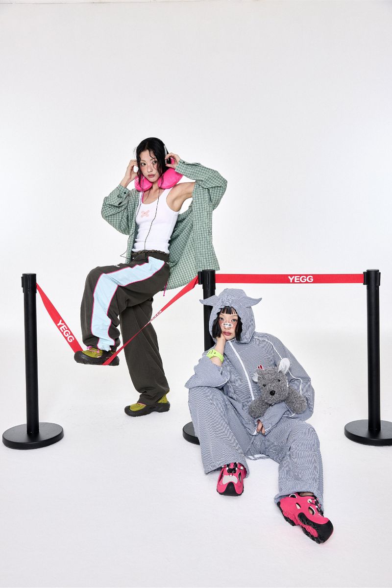 チェックカーゴパンツ Navy