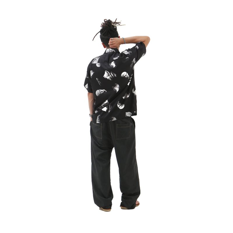 RELAXED BROKEN FIGURE HALF SHIRTS BLACK