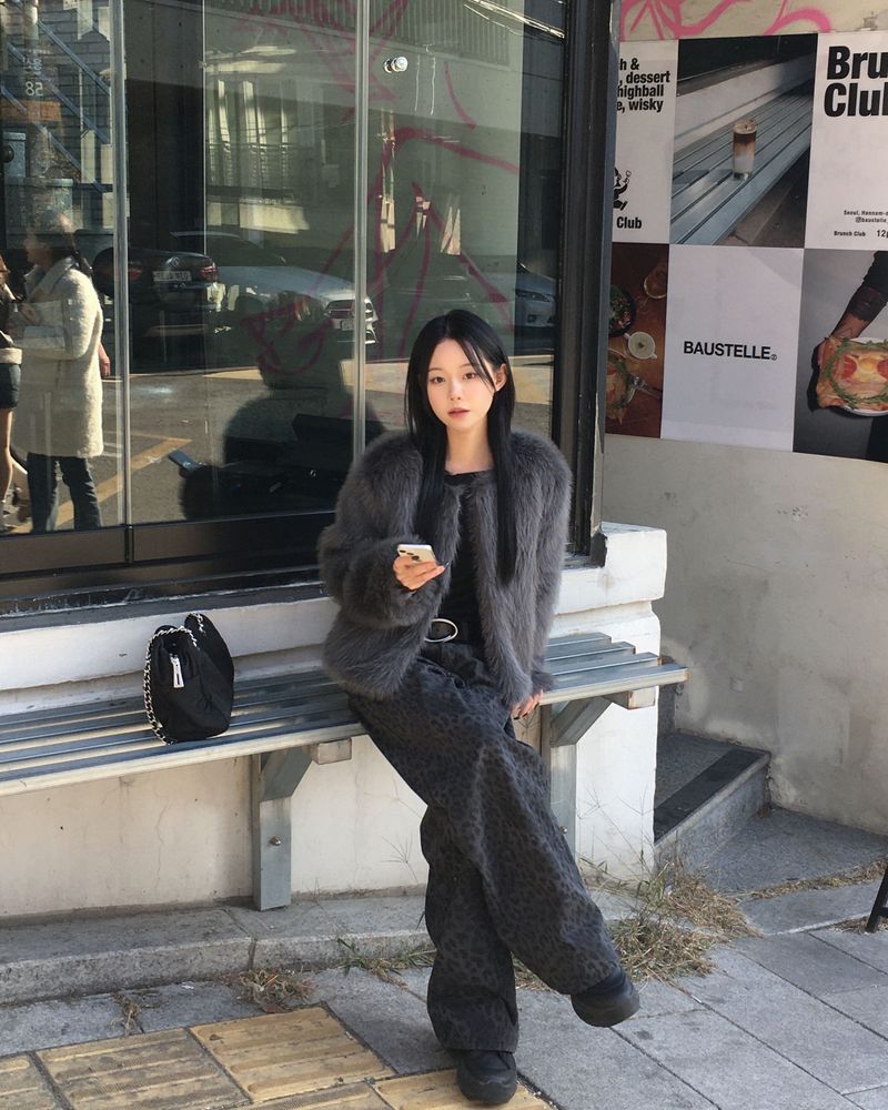 Dark fur jacket