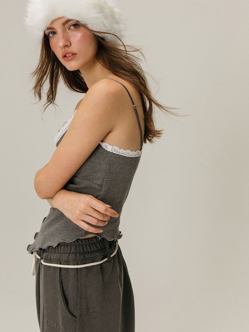 LACE WAVE SLEEVELESS / GREY