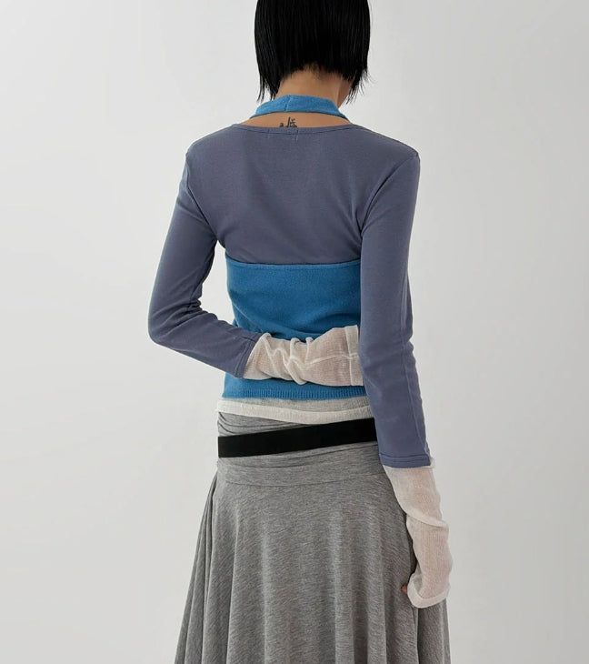 SHIRRING UNBALANCE SKIRT