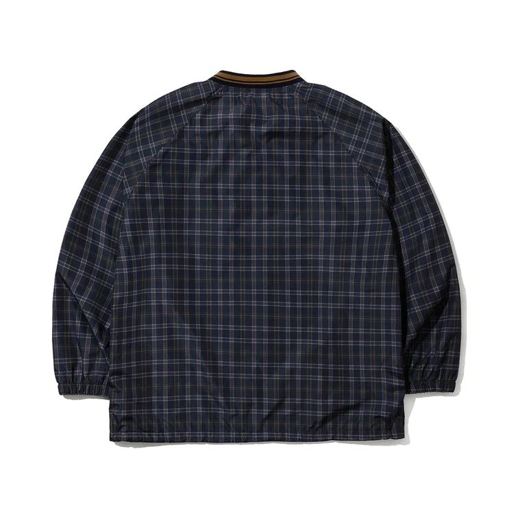 BSRBT SPORTY PULLOVER SNAP JACKET - CHECK BROWN/CHECK GREEN