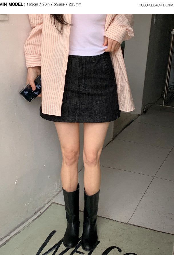 Classic Denim Mini Skirt (2color)