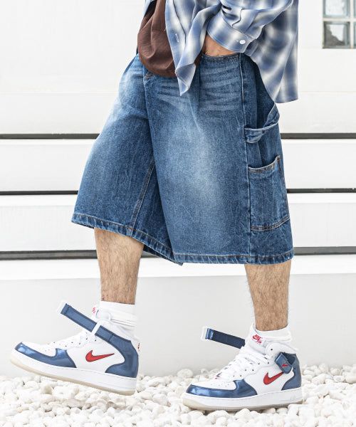 MASSNOUN（マスノウン）の「BERMUDA PLEATS CARPENTER DENIM SHORT PANTS MSFSP001-BL（Pants）」