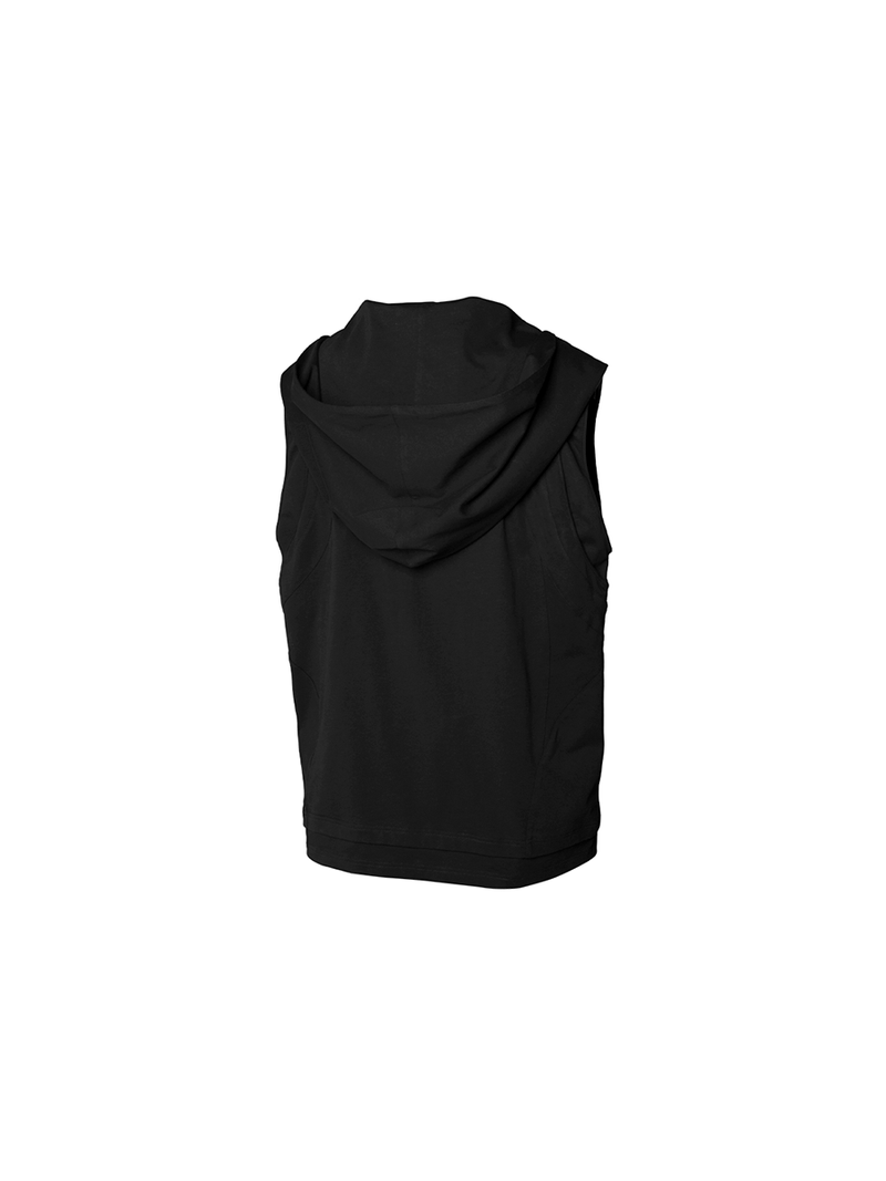 RELABEL Element of Time (Static) Removable Large Hood Structured Patchwork Pocket Vest with Small Cuffs