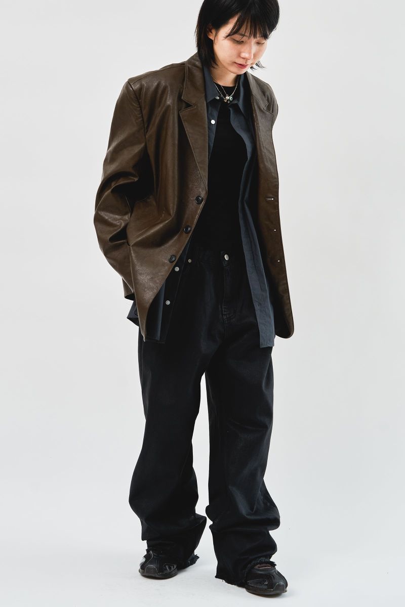 Over Single Leather Jacket (3color)