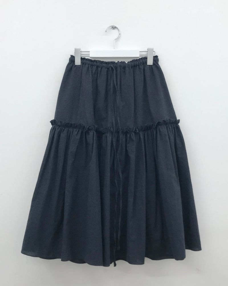 Romantic check frill skirt (2color)