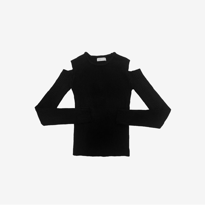 trun shoulder cut-out knitwear