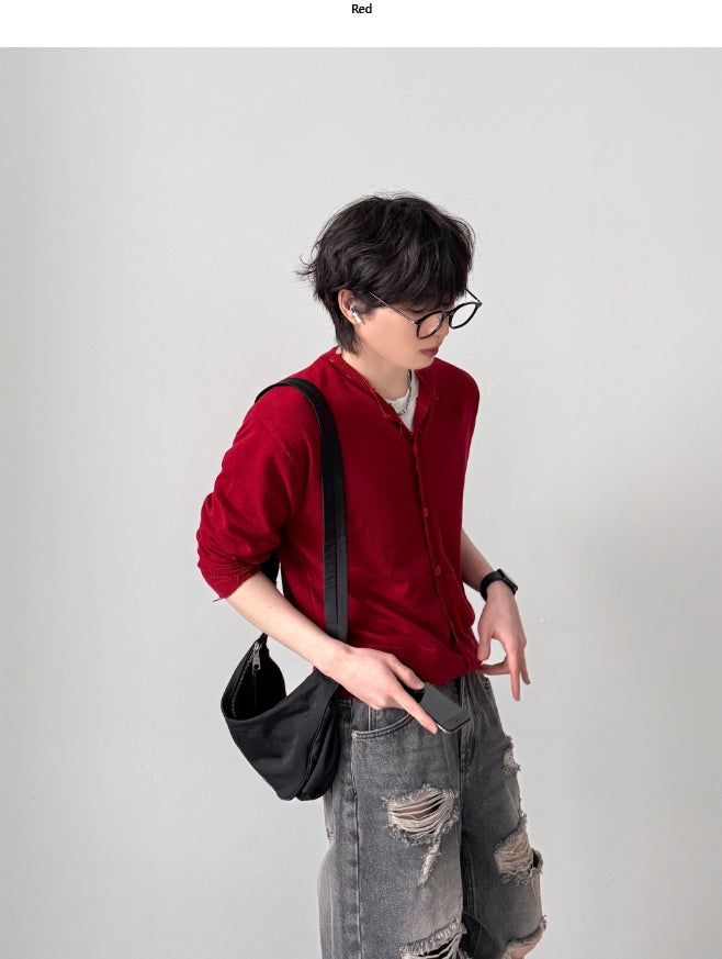 YOURNUS(ユアナス)の「ジェシーダメージクロップドカーディガン(トップス)」