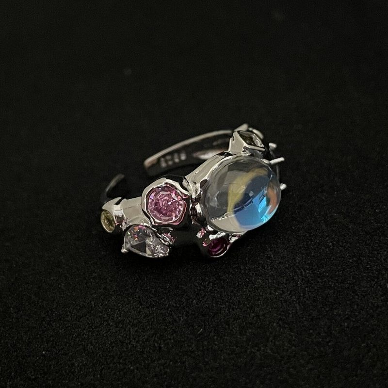 0063 asymmetrical opal ring