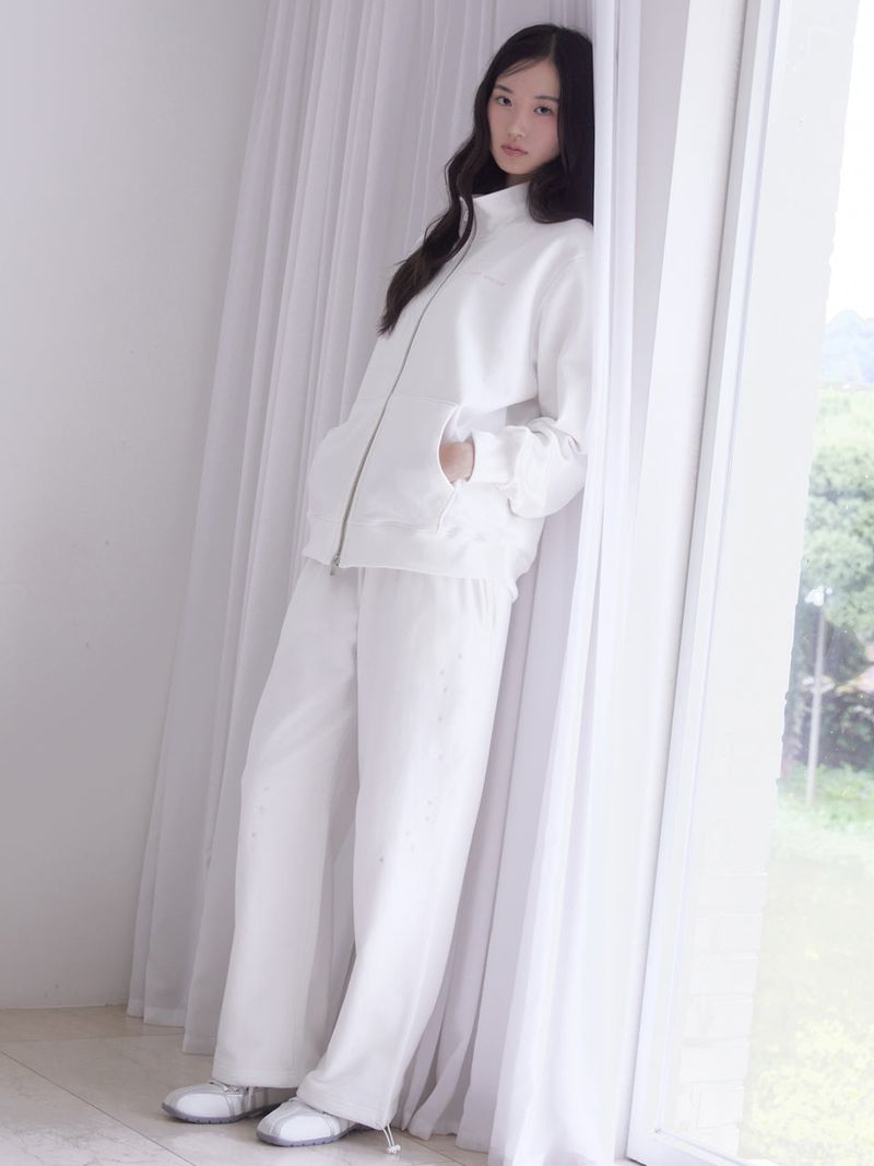 star embroidered two-way sweatpants (IVORY)