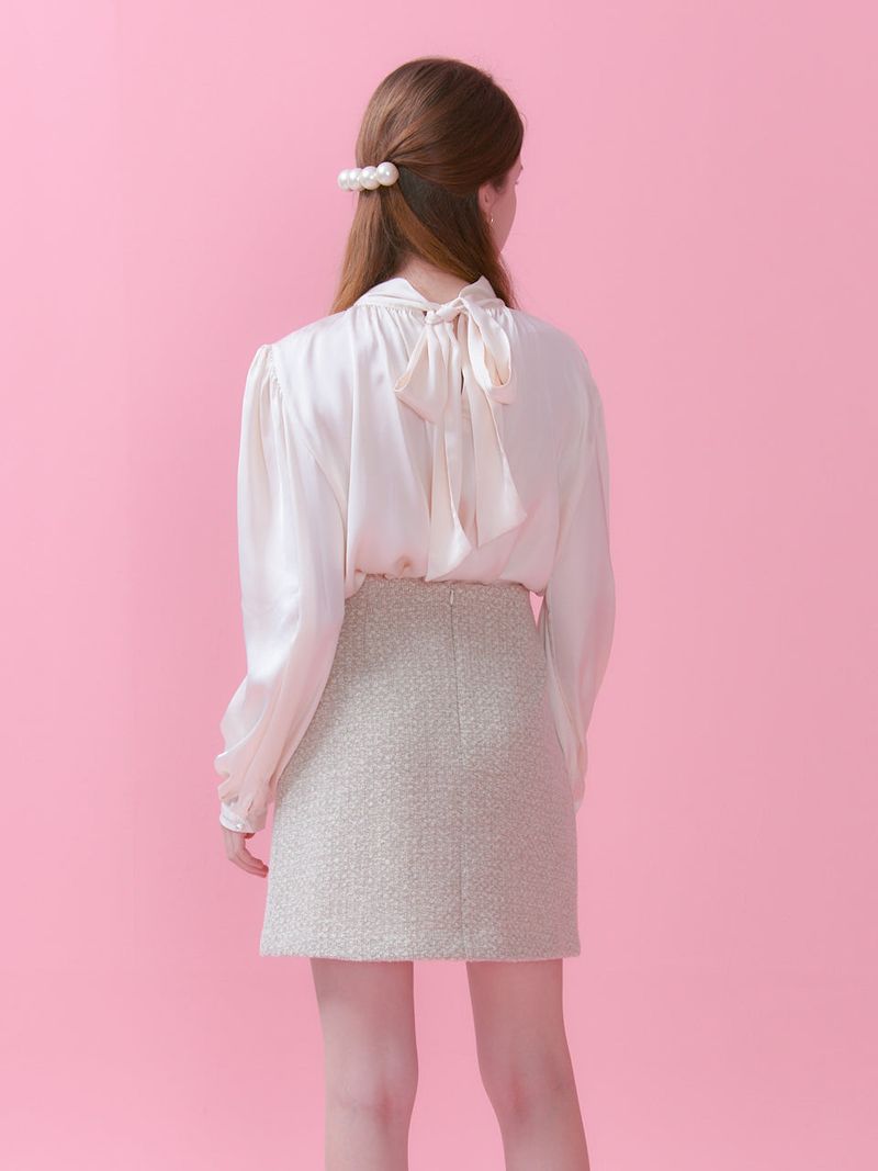 BACK TIE BLOUSE_CREAM