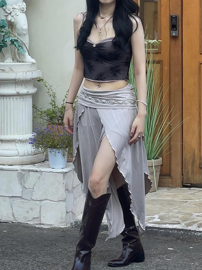 Bella Shirring Unbalance Skirt