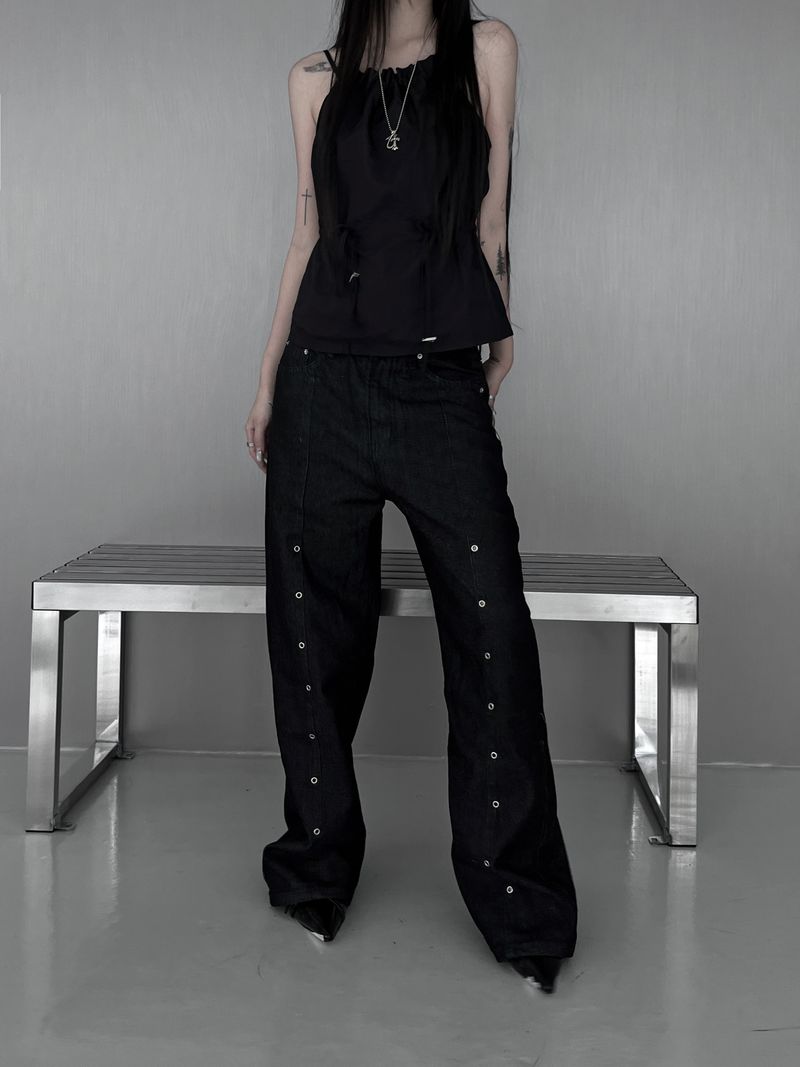 line rivet unique denim