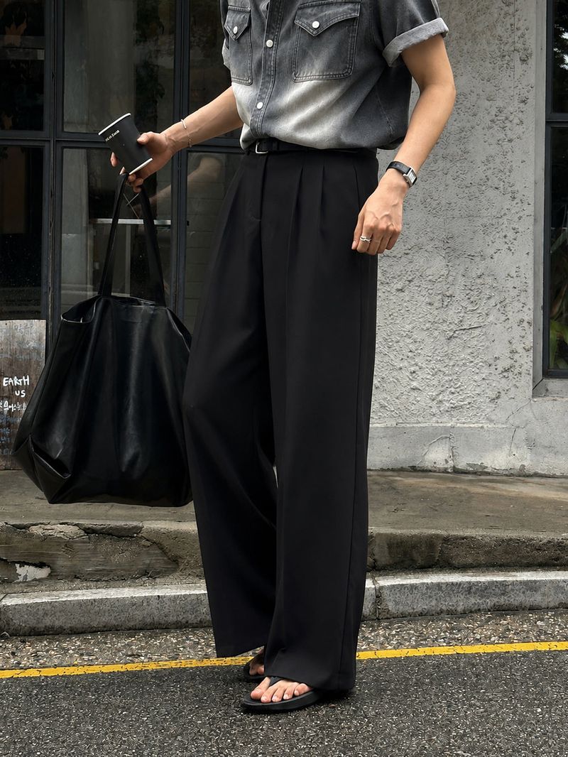 LMN All-Day Pintuck Bejo Wide Slacks (4 colors)