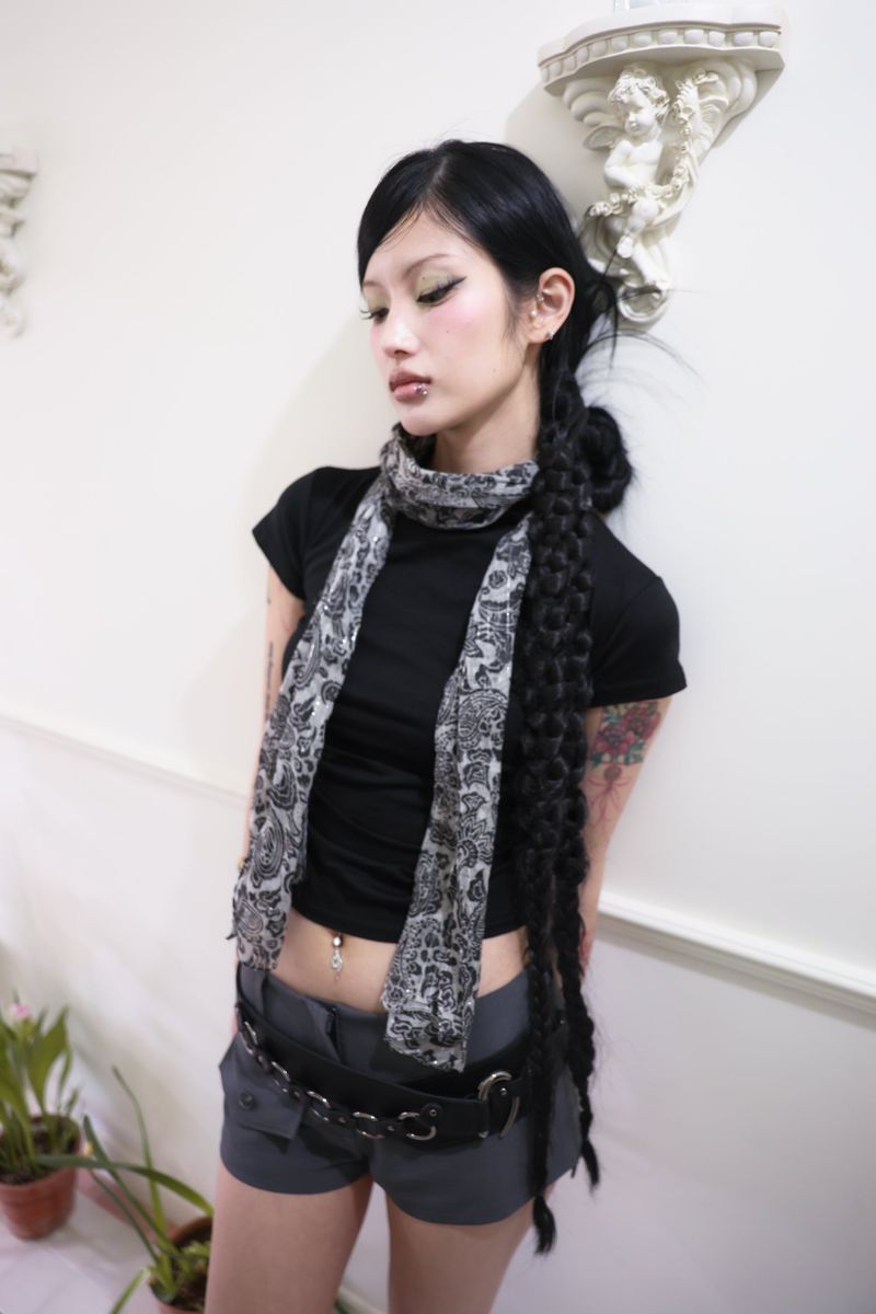 Half neck shirring T (3color)