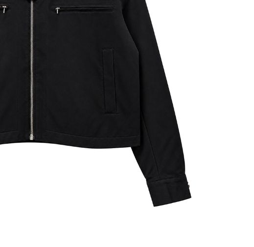 Marron stand-collar cropped jacket