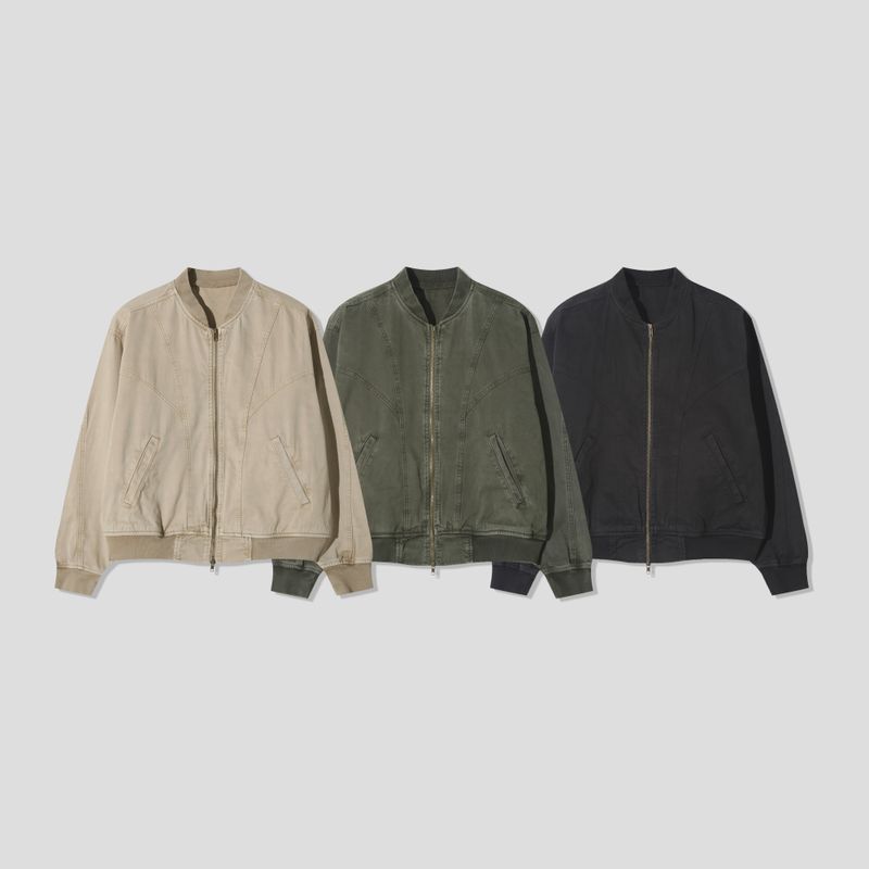 Dying washing cut varsity jacket