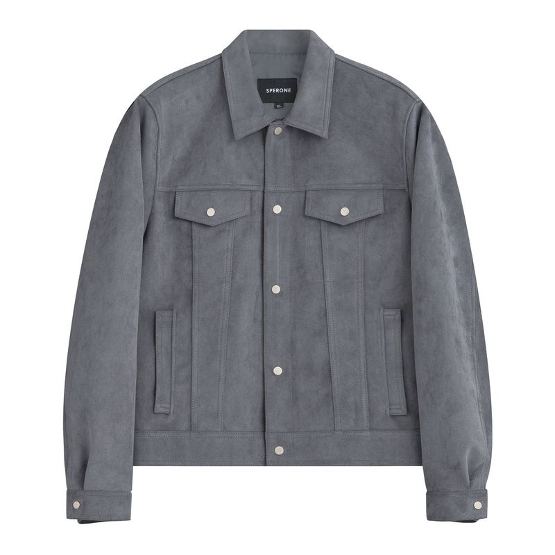 Standard Suede Trucker Jacket (Gray)