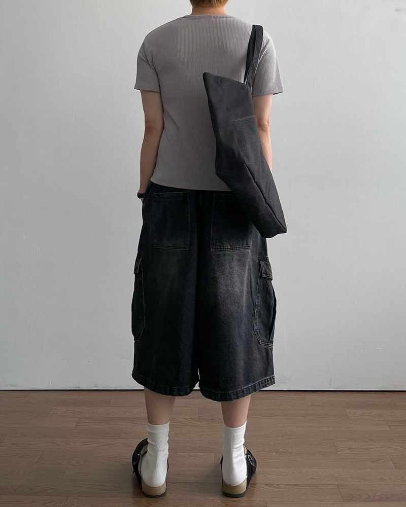 Stone Bermuda Denim Pants