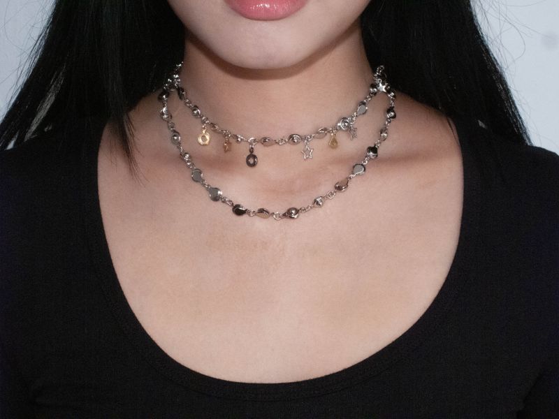 [MADE]   silver open close necklace