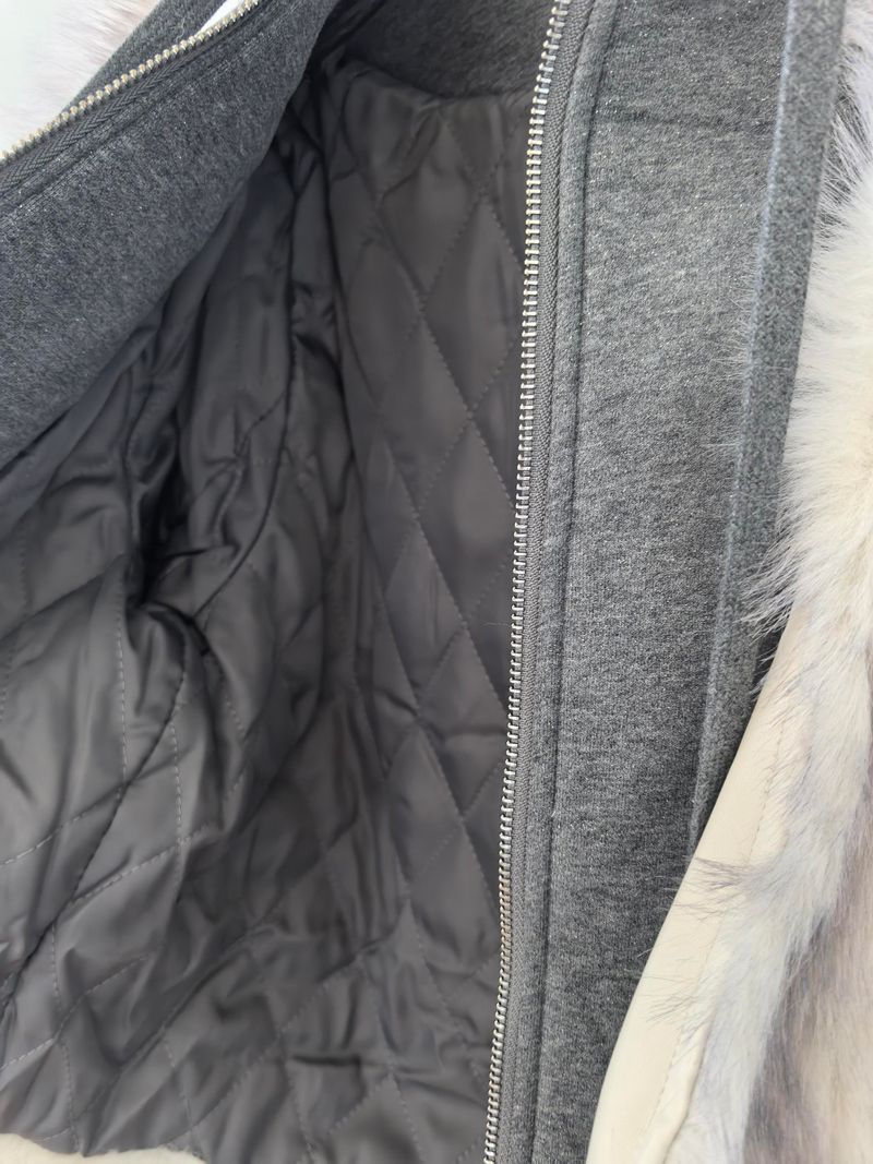 White Foxy Unique Cropped Fur Jacket
