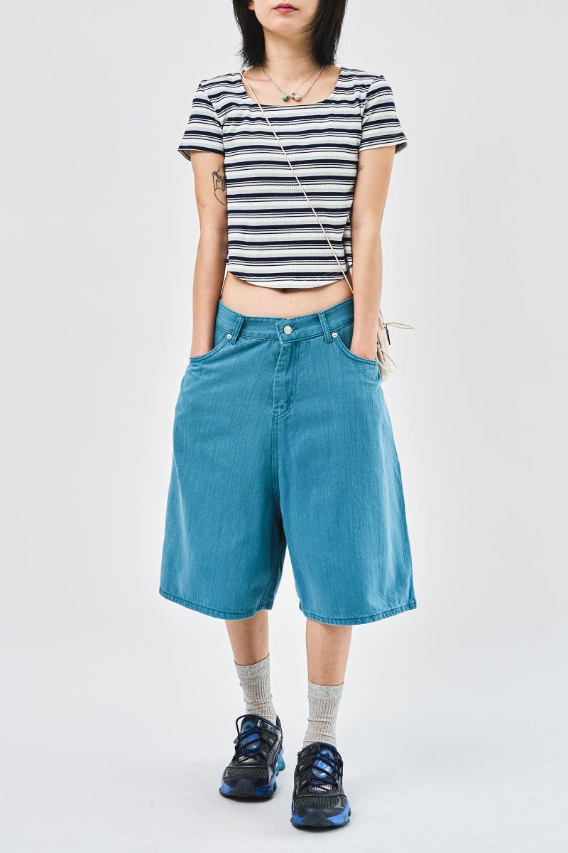 Tar Dyeing Bermuda Denim (2color)