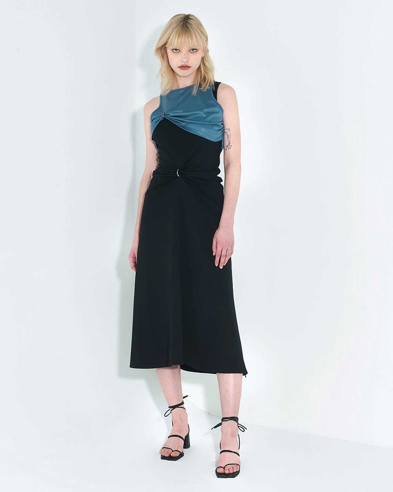 KIMZISU（キムジス）の「Chain Link Layered Dress _ Teal（Dresses）」