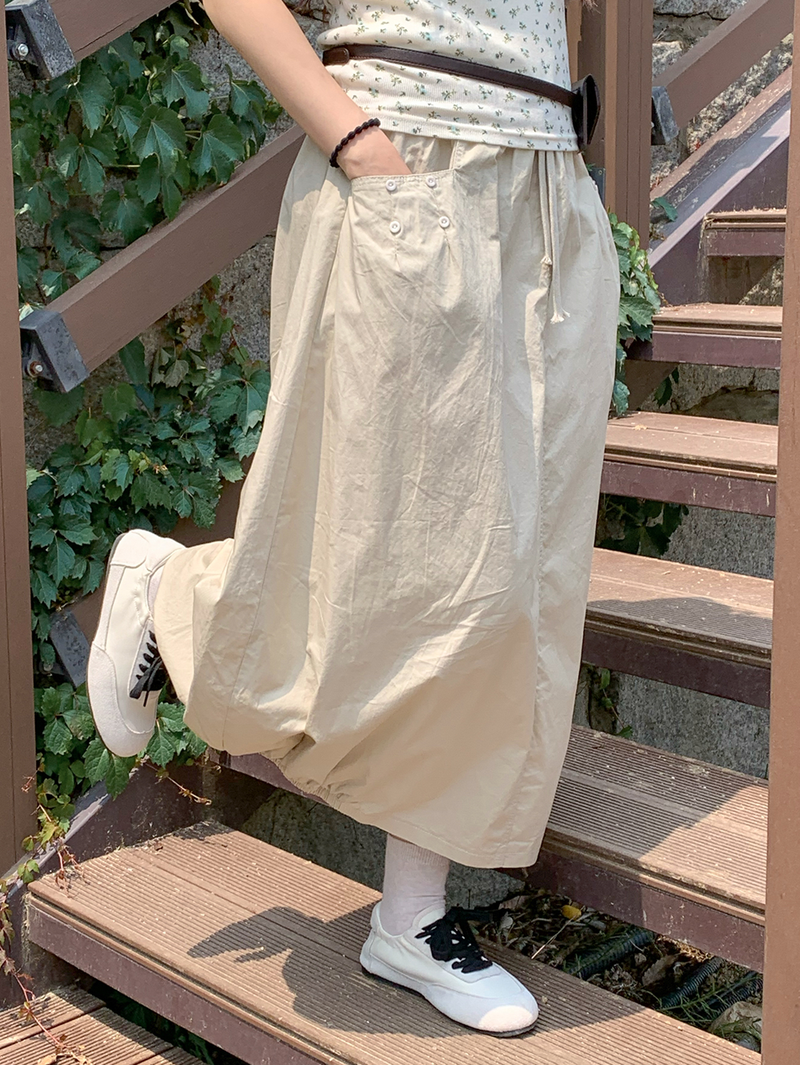 pumpkin balloon pocket long skirt