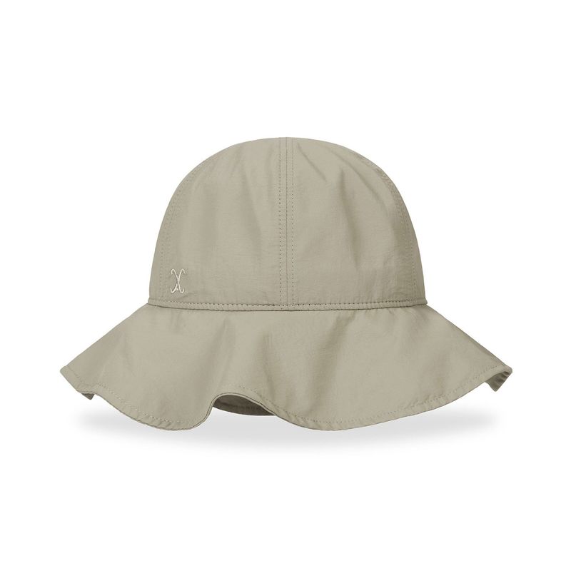 VA Curved Logo Round Frill Bucket Hat / Beige