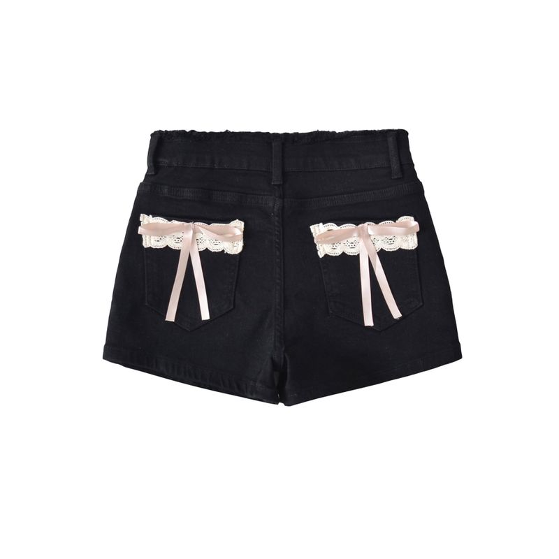 Lena Ribbon Denim Shorts