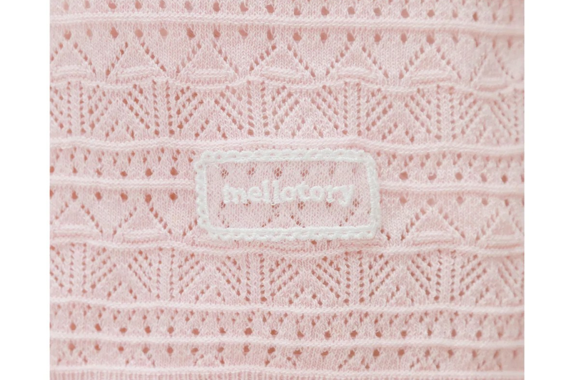 CROCHET SHORT-SLEEVED KNIT CARDIGAN (LIGHT PINK)