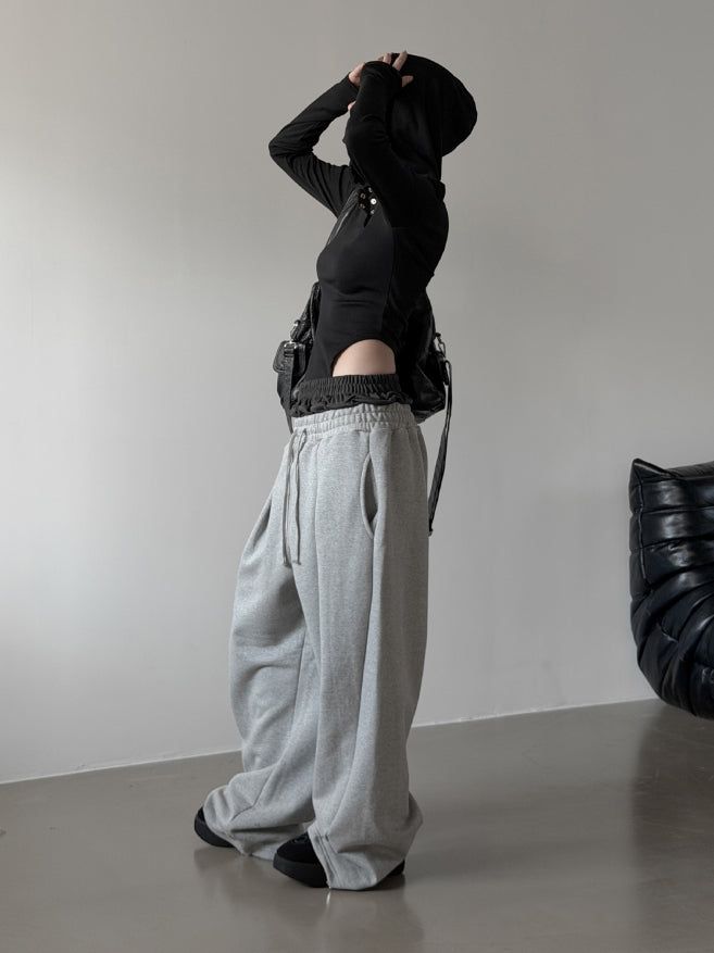 Cutout Bodysuit Unbalance Snap Hood