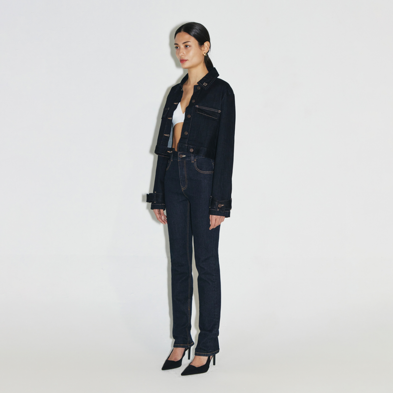 Twill Indigo Slim Straight Jean - YC391