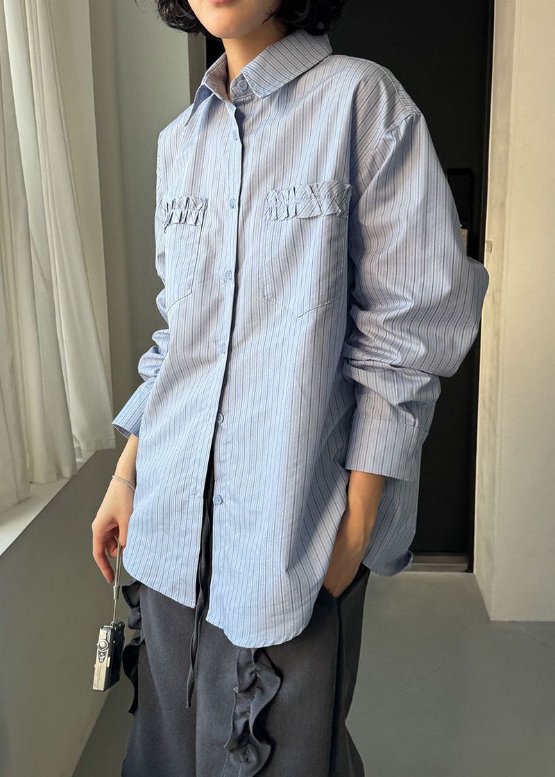 STRIPE FRILL SHIRT