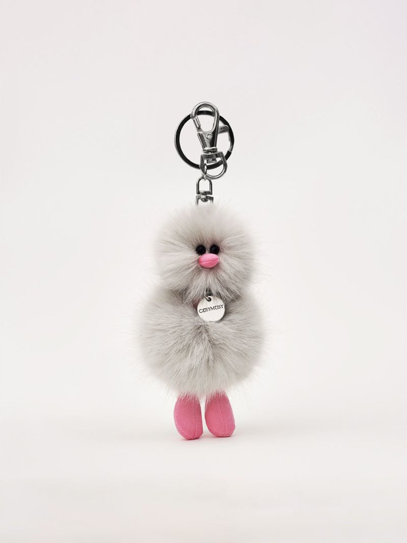 [Ships 2rd Week of October]  Cosymosy Mini Bird Keyring - Light Gray
