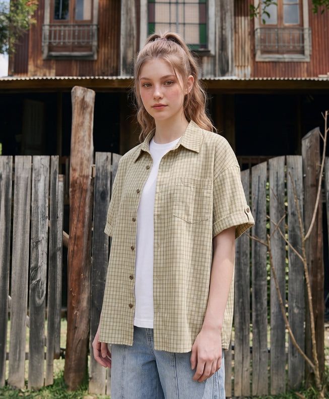 WV PROJECT(ダブリューブイ プロジェクト)の「26SS★ Picnic Roll-up Check Short Sleeve Shirt(Tops)」